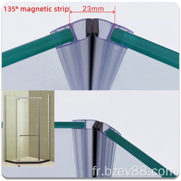 Joint de douche magnétique de porte en verre imperméable en PVC